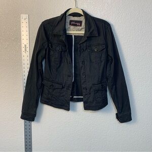 Pluss Black fine corduroy fitted Jacket